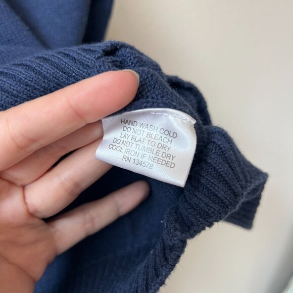 Vineyard Vines Navy Quarter Zip Mock Neck Sweater Size L - Picture 6 of 6